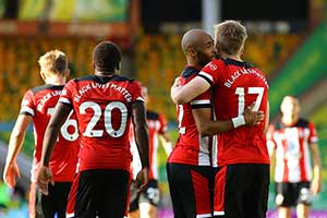 英超第30輪諾維奇vs南安普頓 諾維奇0-3南安普頓