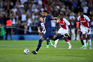   法甲第4輪巴黎聖日耳曼1-1摩納哥 內馬爾造點+破門梅西姆巴佩中柱