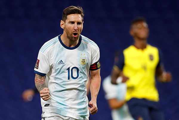 世預賽-阿根廷1-0厄瓜多爾 梅西打入國家隊第71粒進球